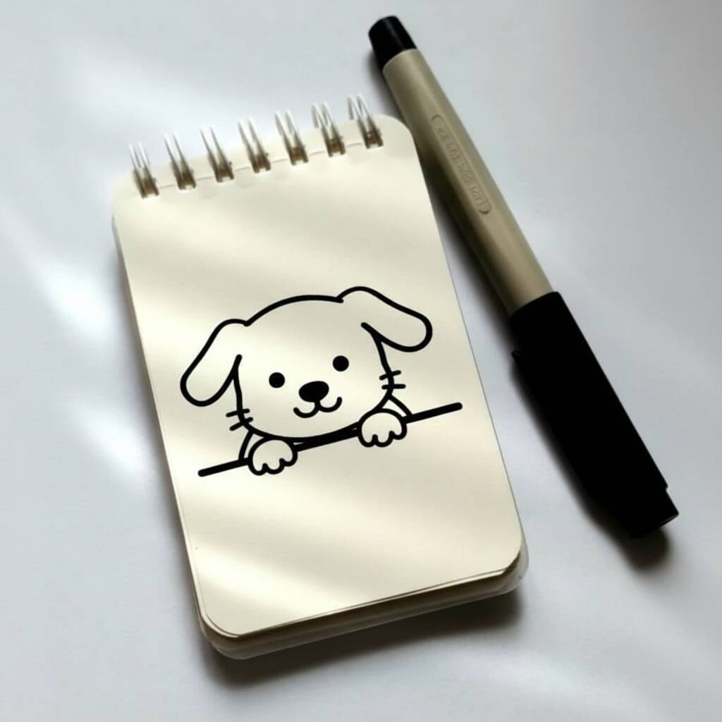 Cachorrinho Fofo em Caderno para Colorir