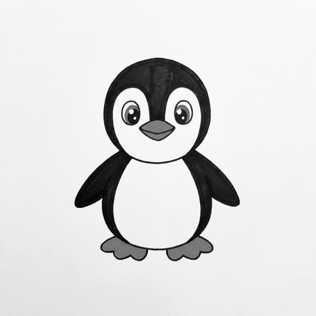 Coisas para Desenhar no Tédio: um adorável pinguim