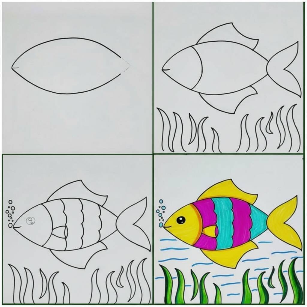 Como Desenhar Passo a Passo um Peixe passo a passo
