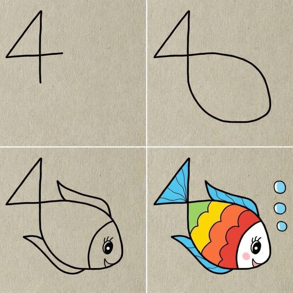 Como Desenhar Passo a Passo um Peixe passo a passo