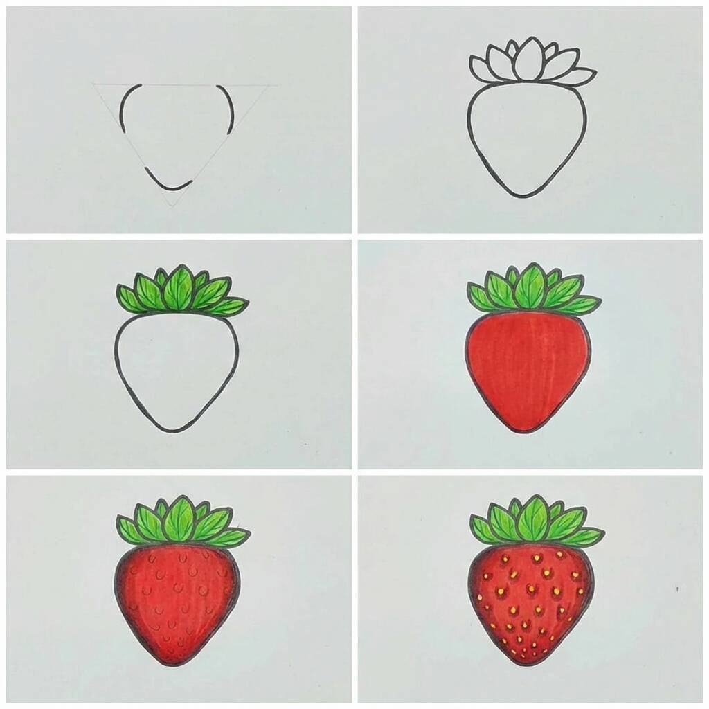 Como Desenhar Passo a Passo uma Morango passo a passo