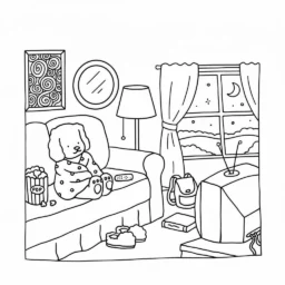 Desenho Bobbie Goods Assistindo TV para colorir