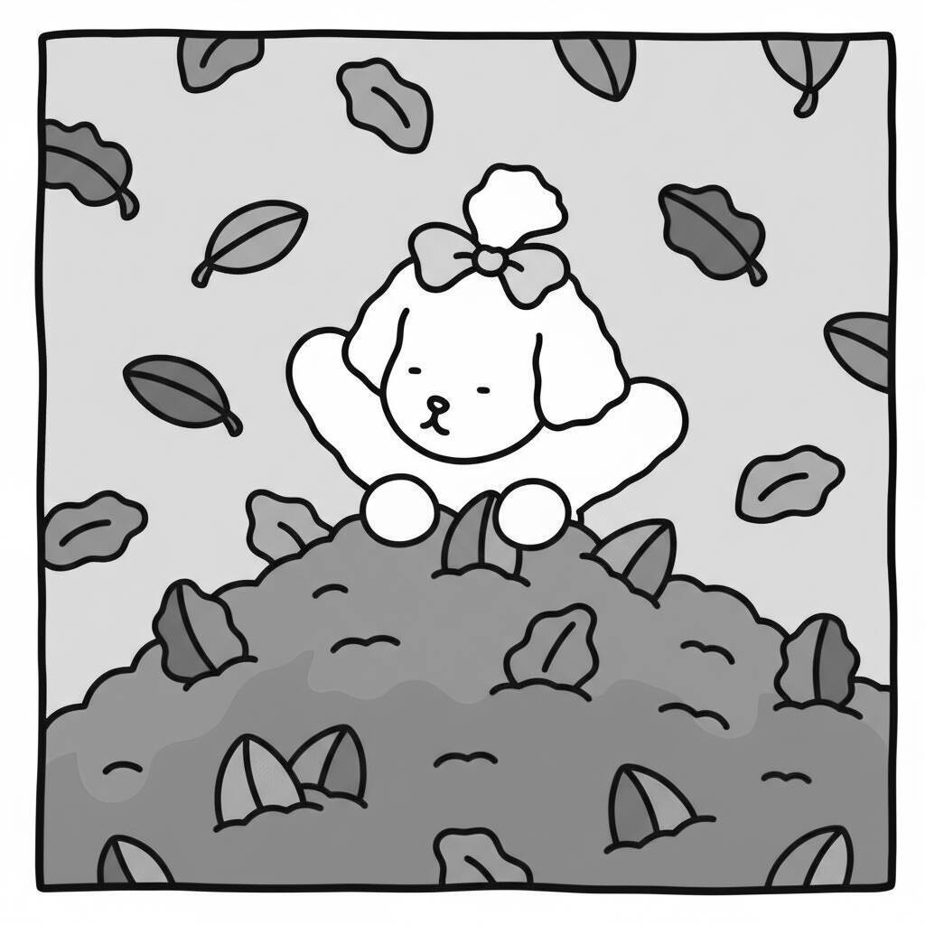 Desenho Bobbie Goods Brincando nas Folhas para colorir