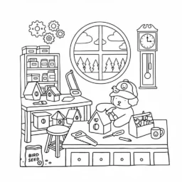 Desenho Bobbie Goods Construindo Casa de Pássaros para colorir