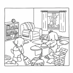 Desenho Bobbie Goods Limpando a Casa para colorir