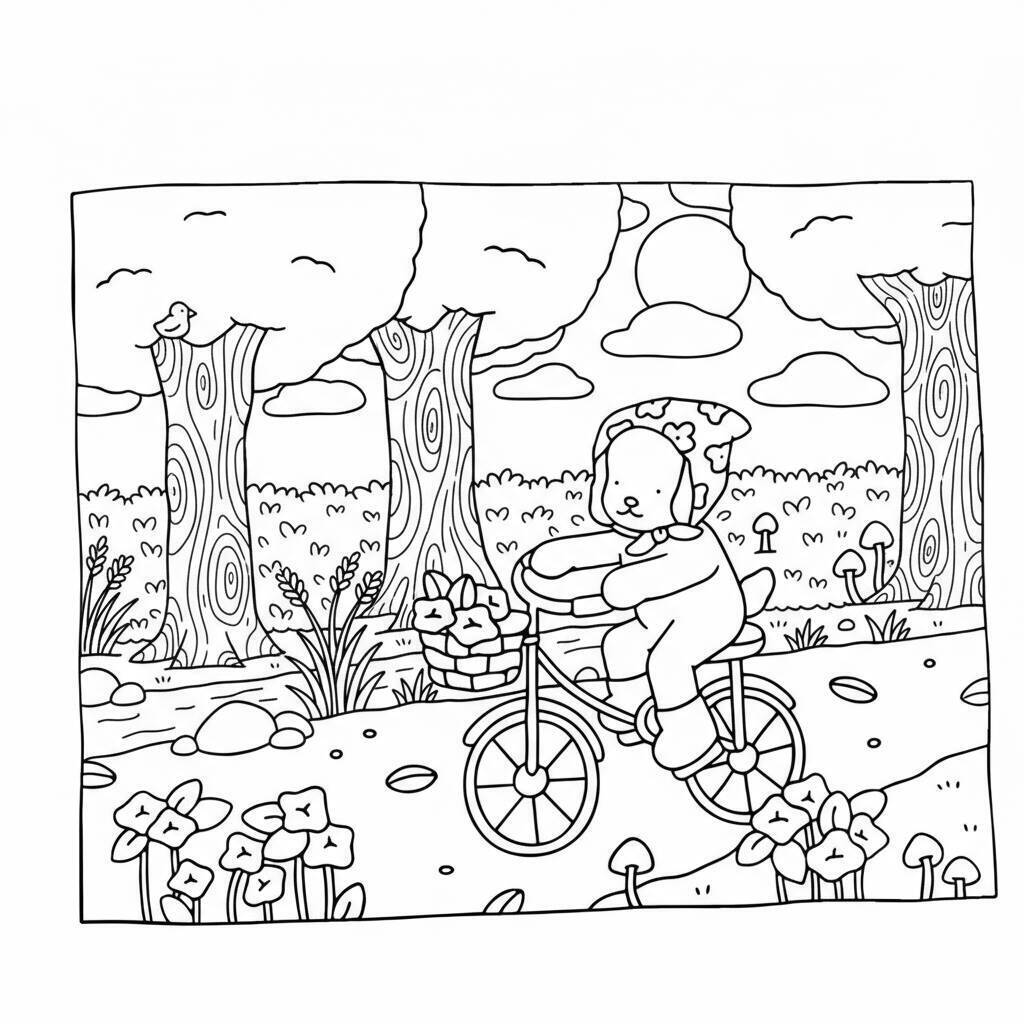 Desenho Bobbie Goods Passeando de Bicicleta para colorir