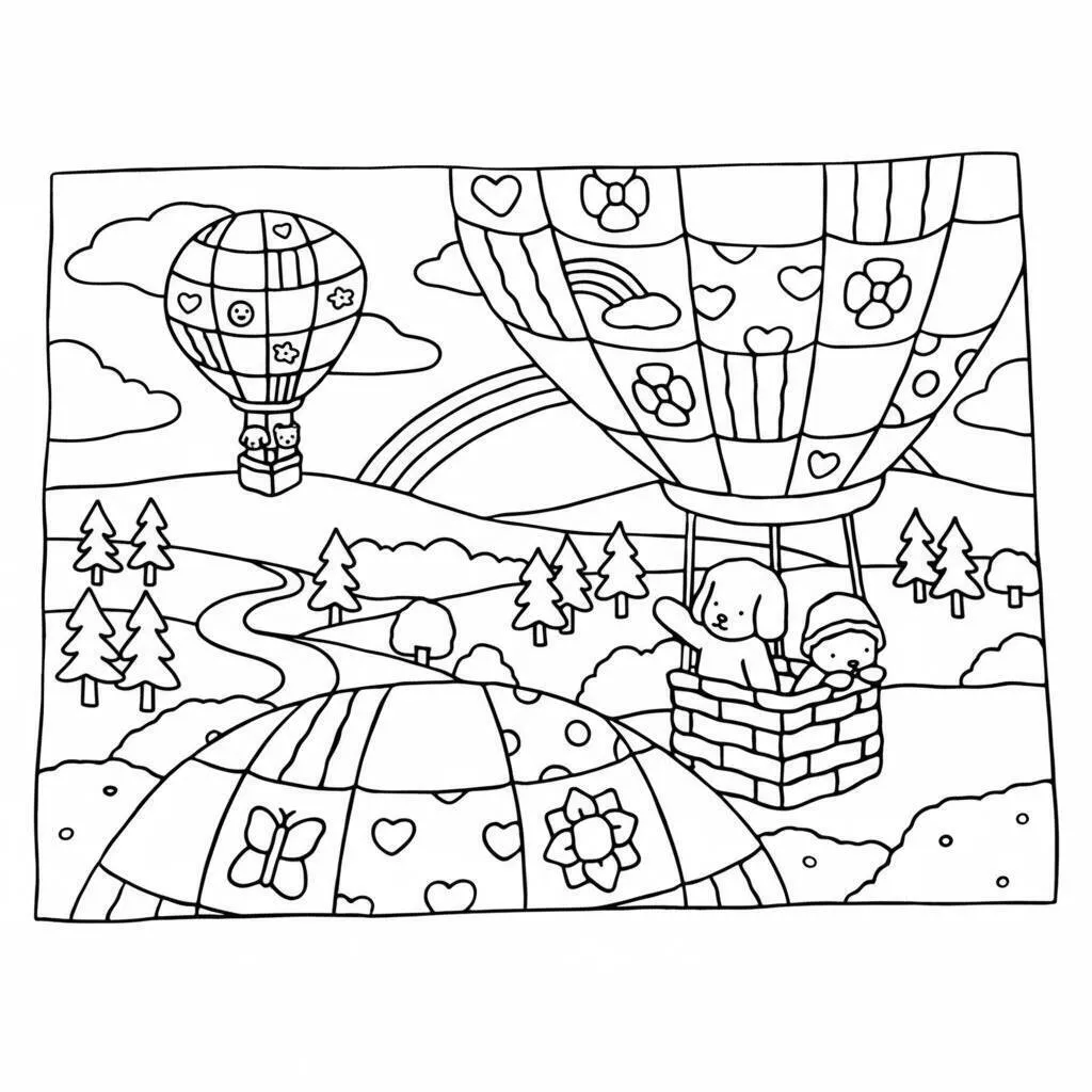 Desenho Bobbie Goods em Balões de Ar Quente para colorir Bobbie Goods in Hot Air Balloons coloring page