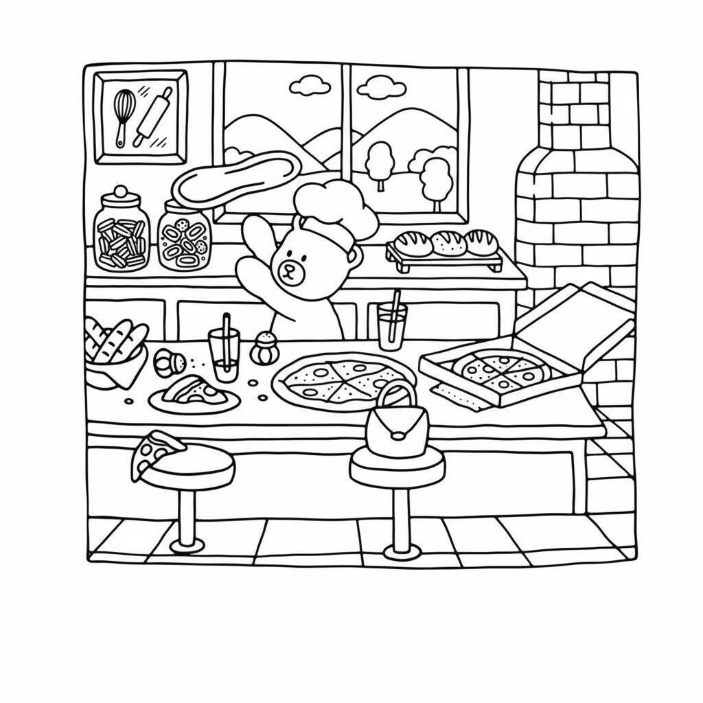 Desenho Bobbie Goods na cozinha para colorir
