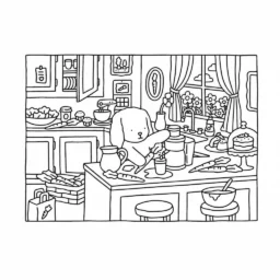 Desenho Bobbie Goods na cozinha para colorir