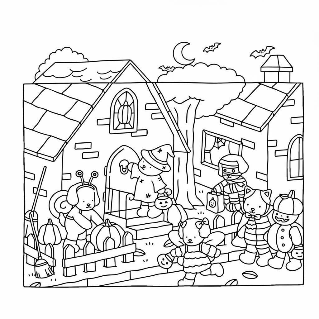 Desenho Bobbie Goods na festa de Halloween para colorir