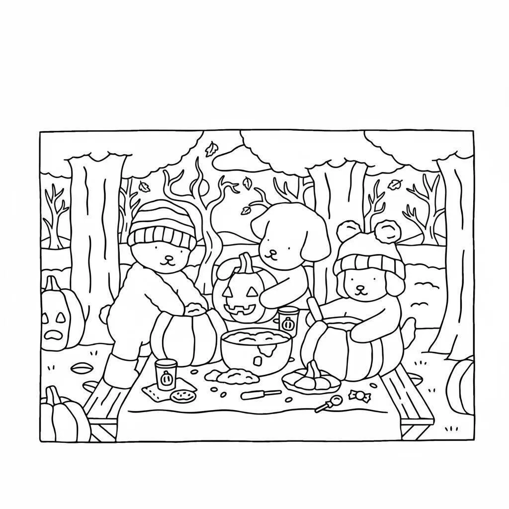 Desenho Bobbie Goods na festa de outono para colorir