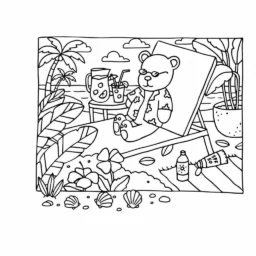 Desenho Bobbie Goods na praia para colorir