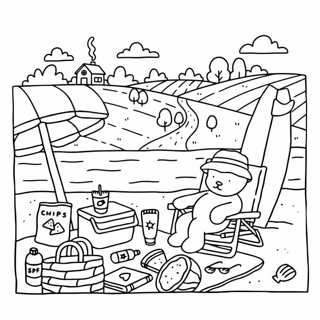 Desenho Bobbie Goods na praia para colorir