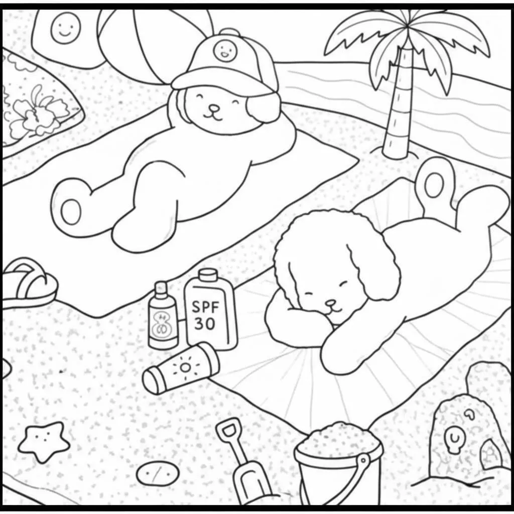 Desenho Bobbie Goods na praia para colorir Dibujo de Bobbie Goods en la playa para colorear