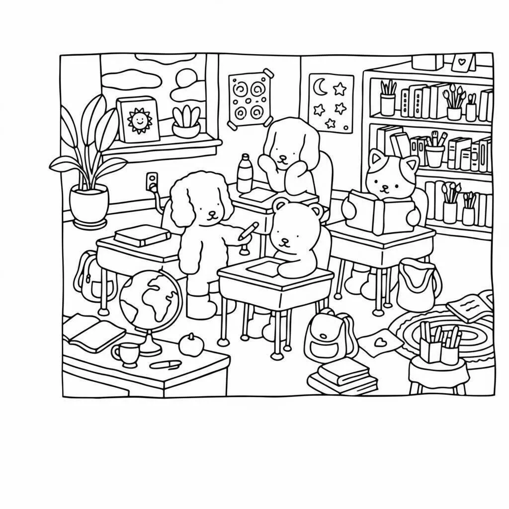 Desenho Bobbie Goods na sala de aula para colorir Bobbie Goods in the classroom coloring page