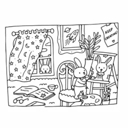 Desenho Bobbie Goods na sala para colorir