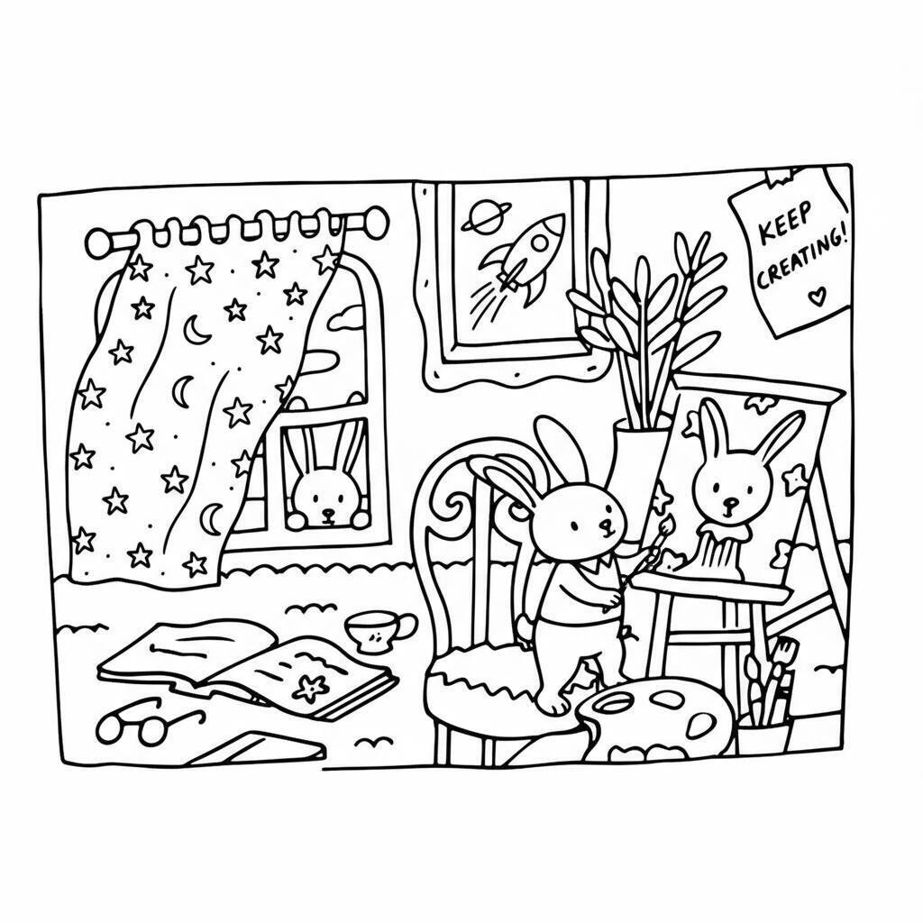 Desenho Bobbie Goods na sala para colorir