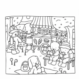 Desenho Bobbie Goods na sorveteria para colorir