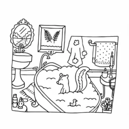 Desenho Bobbie Goods no banheiro para colorir