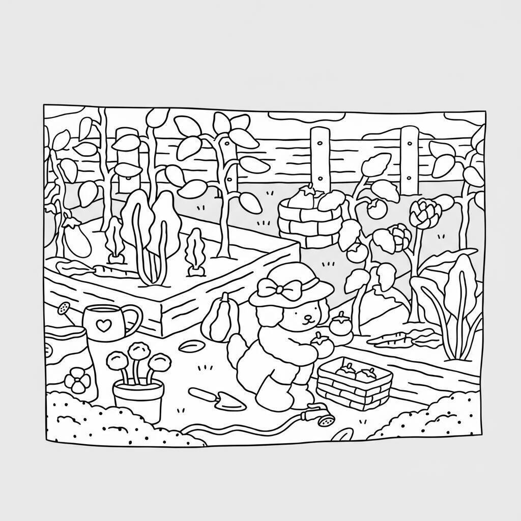 Desenho Bobbie Goods no jardim para colorir