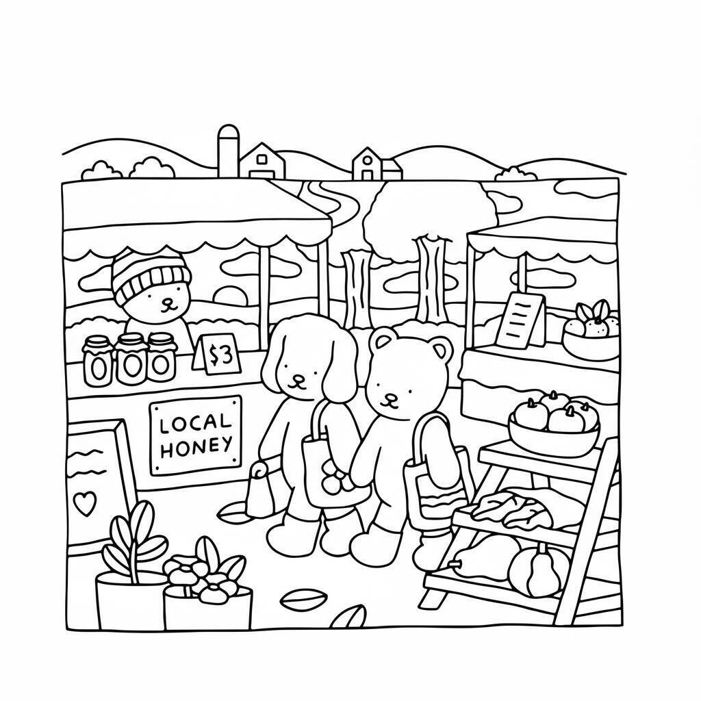 Desenho Bobbie Goods no mercado para colorir