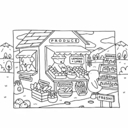 Coloriage - Bobbie Goods au marché