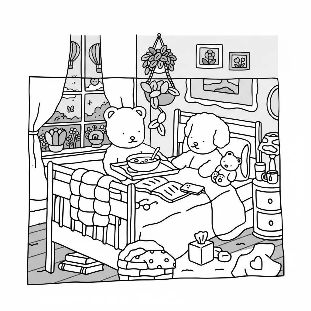 Desenho Bobbie Goods no quarto para colorir