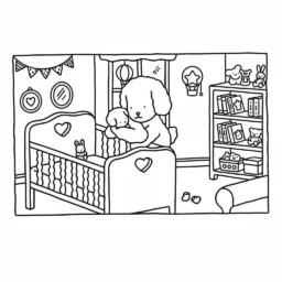 Desenho Bobbie Goods no quarto para colorir