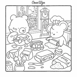 Desenho Coco Wyo Cozinhando para colorir