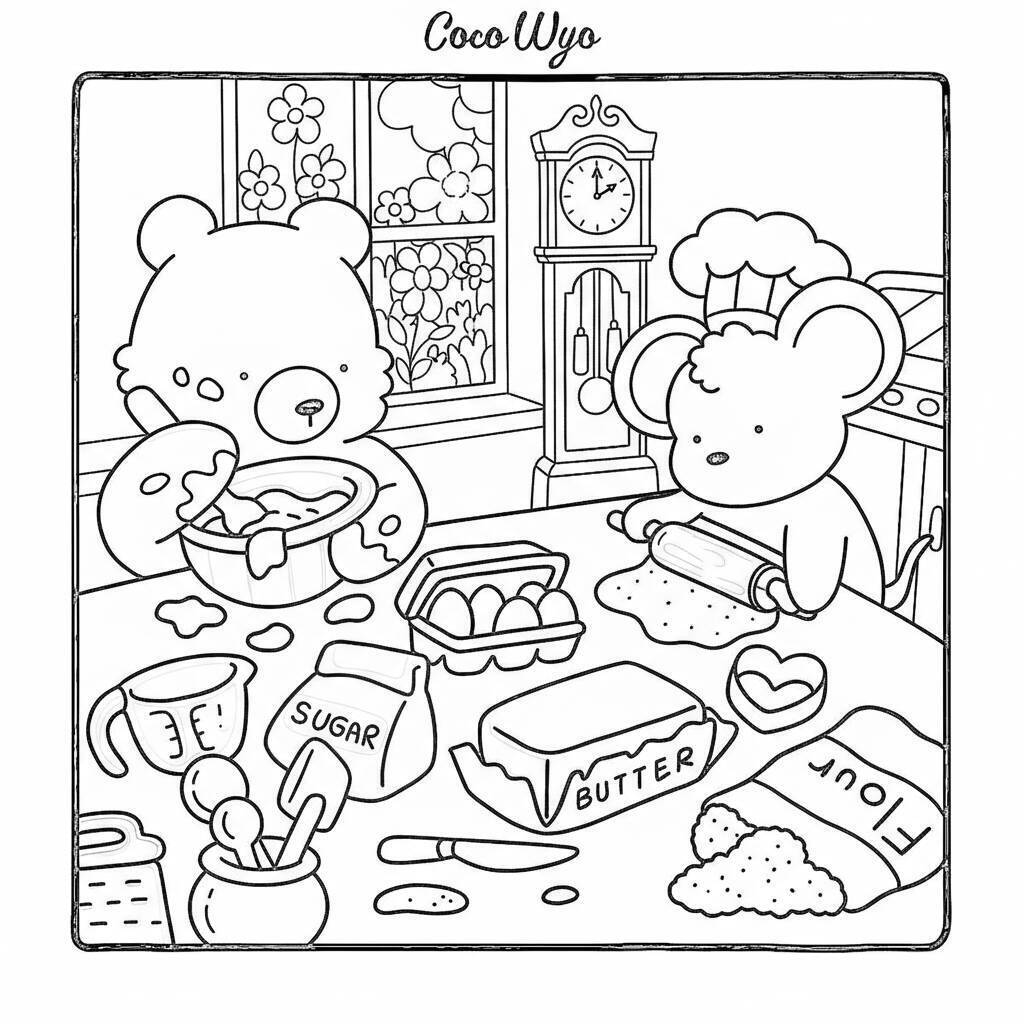 Desenho Coco Wyo Cozinhando para colorir