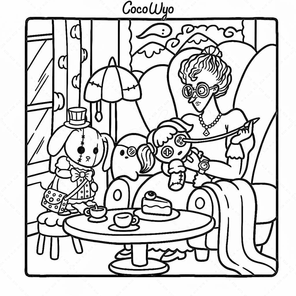 Desenho Coco Wyo com amigos para colorir