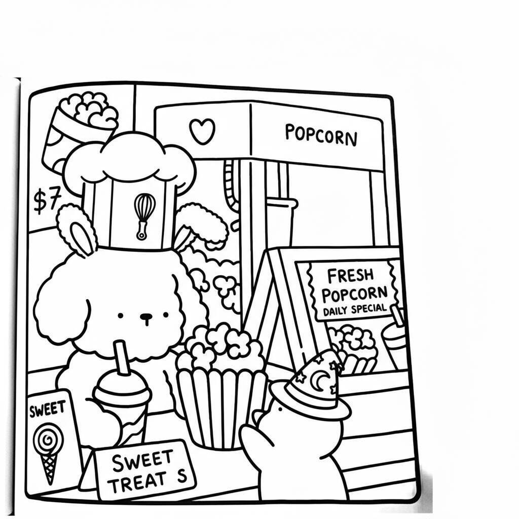 Desenho Coco Wyo na Lanchonete para colorir