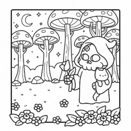 Desenho Coco Wyo na floresta encantada para colorir