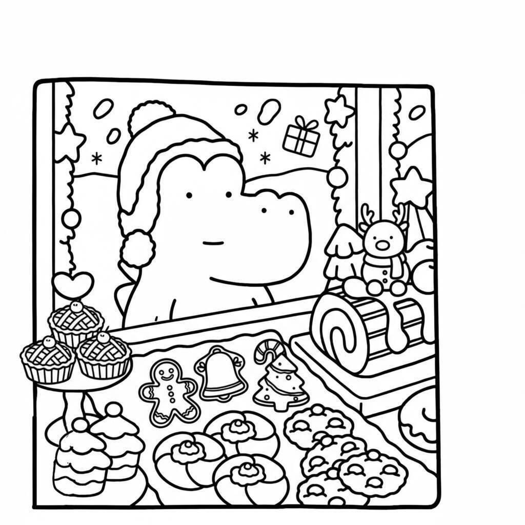 Desenho Coco Wyo no Natal para colorir