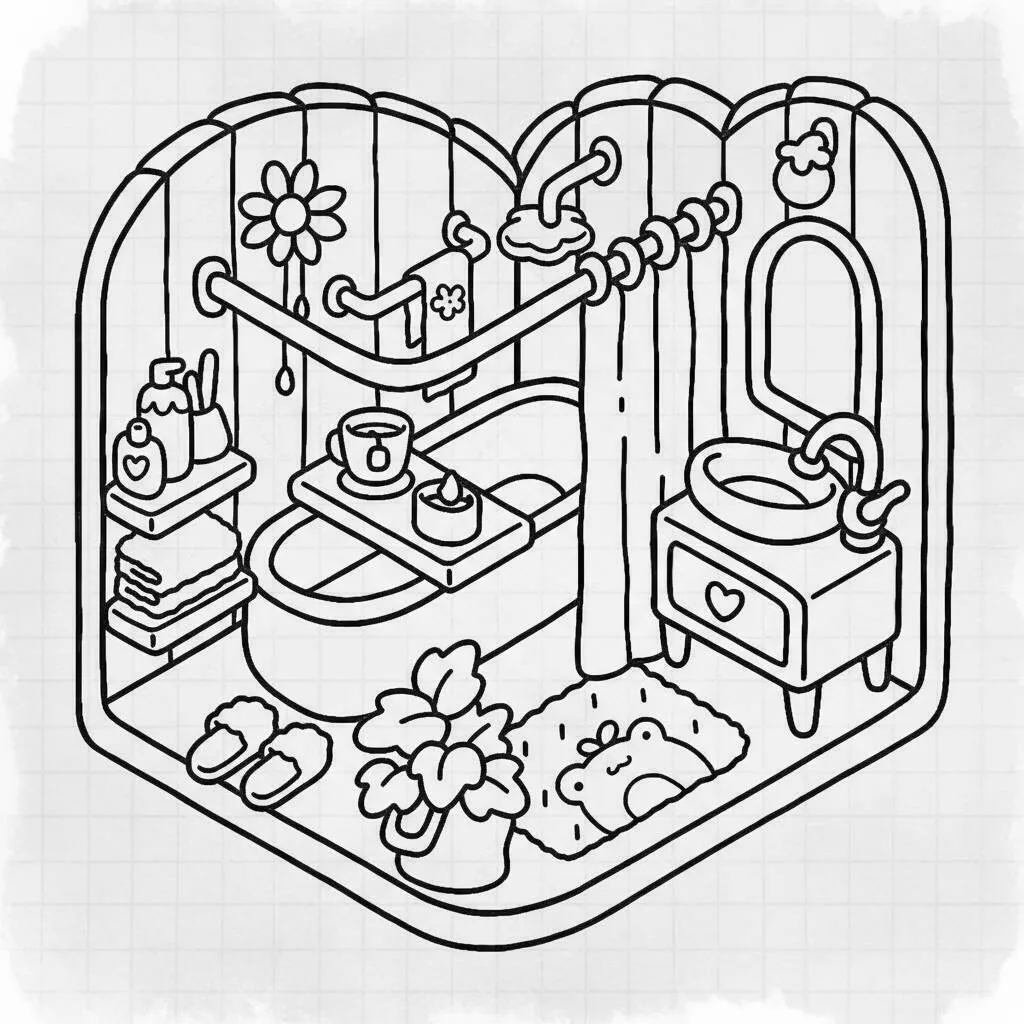 Desenho Coco Wyo no banheiro para colorir Desenho Coco Wyo no banheiro para colorir