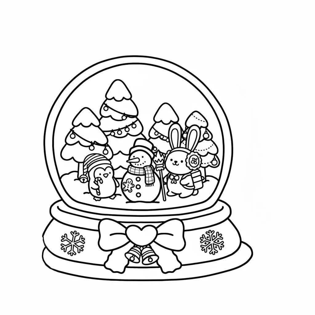 Desenho Coco Wyo no globo de neve para colorir