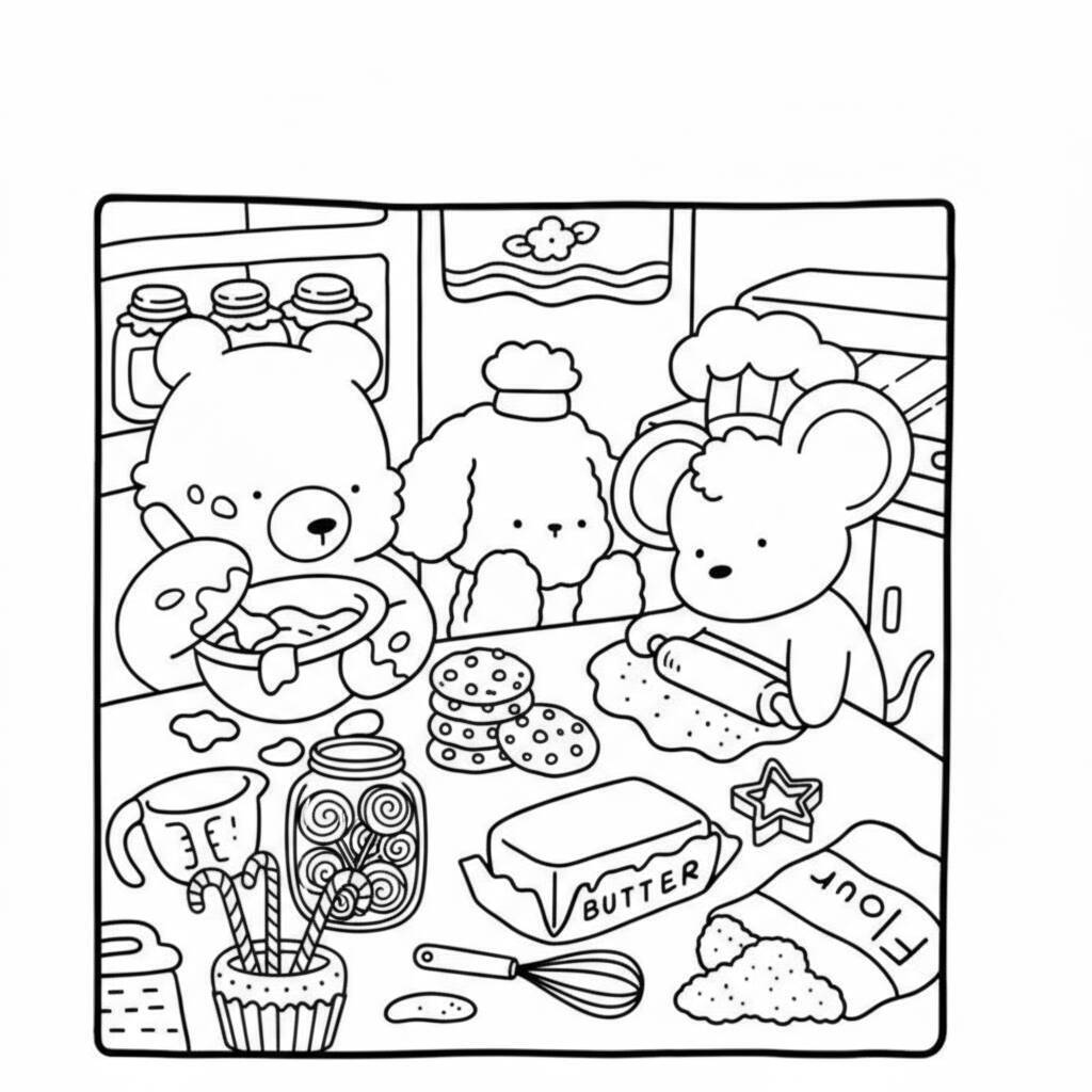 Desenho Cozy Friend Cozinhando para colorir