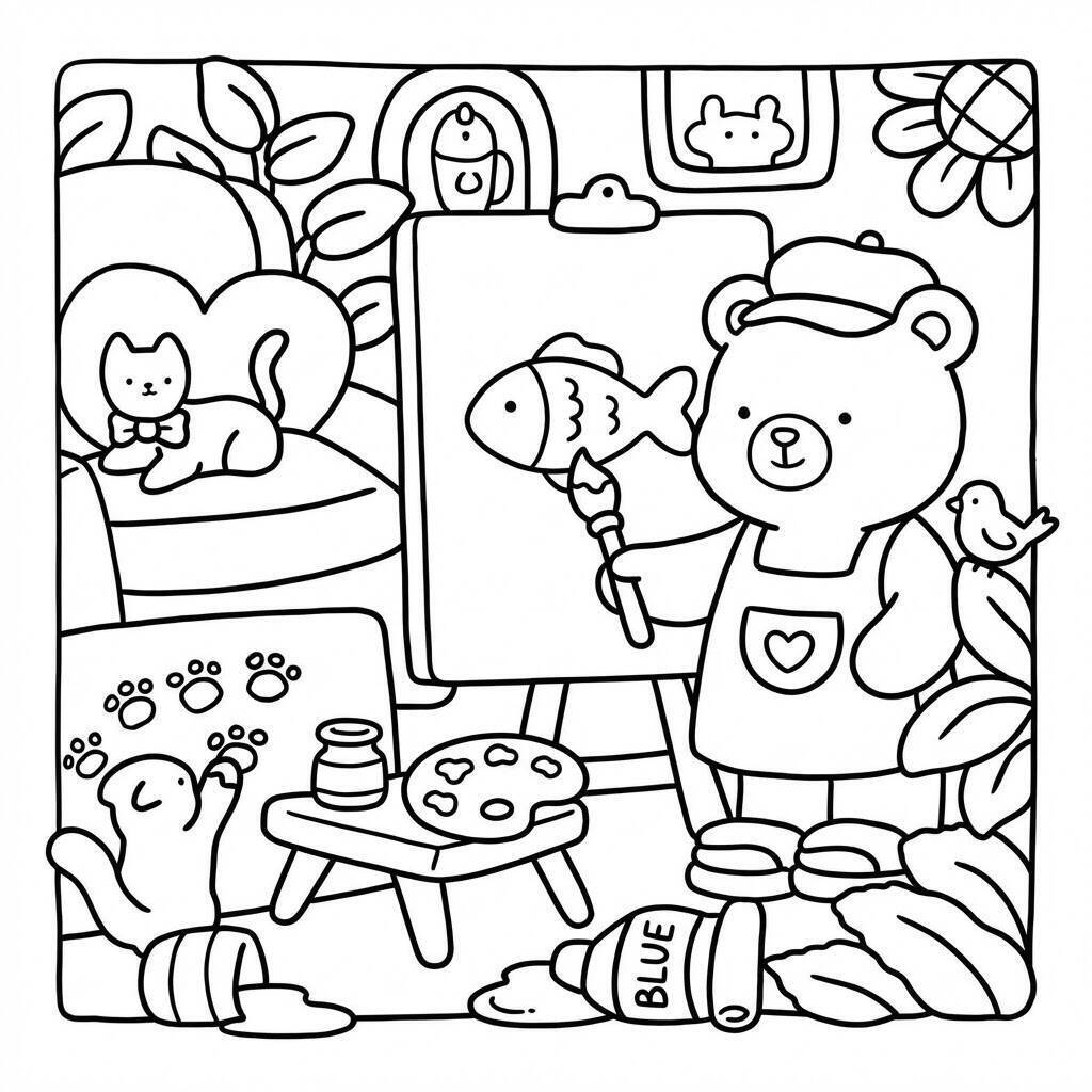 Desenho Cozy Friend Pintando para colorir