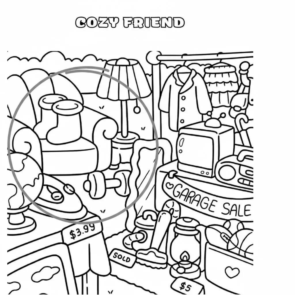 Desenho Cozy Friend no Sofá para colorir