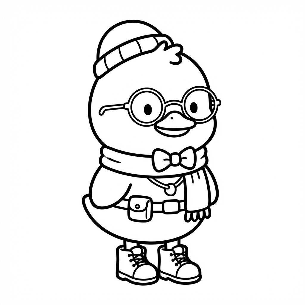 Desenho Cozy Friend no inverno para colorir
