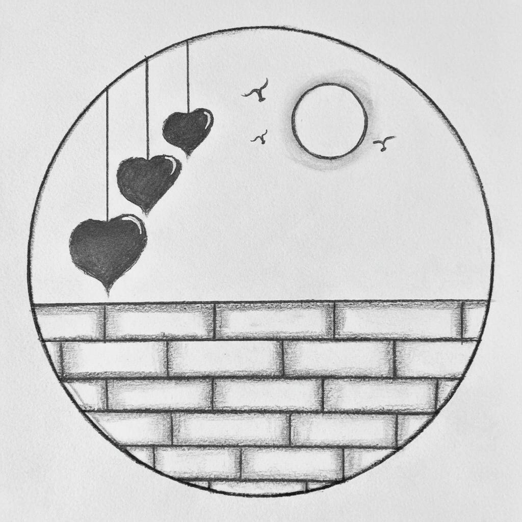 Desenho Fácil para desenhar de corações pendurados