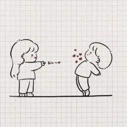 Dibujo fácil para dibujar de dos niños lindos.