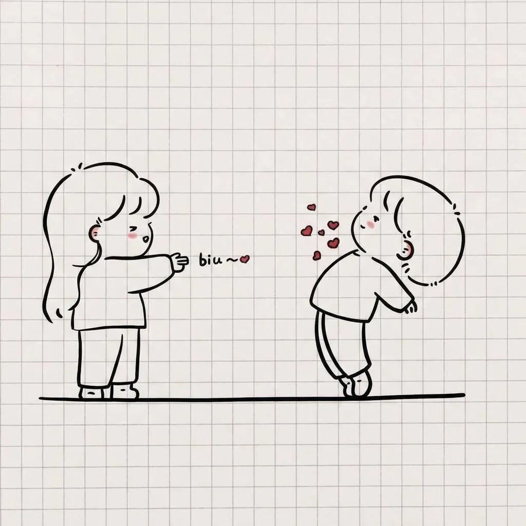 Desenho Fácil para desenhar de duas crianças fofas