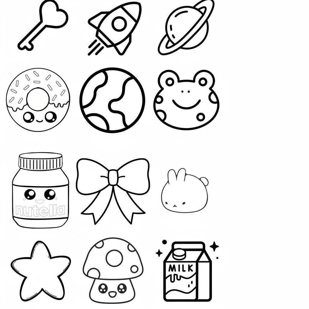 Desenho Fácil para desenhar de um foguete e planetas