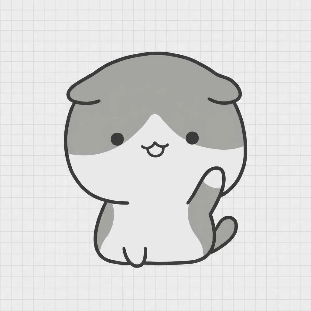 Desenho Fácil para desenhar de um gato fofinho