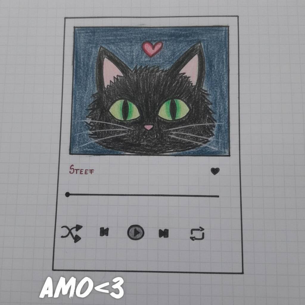 Desenho Fácil para desenhar de um gato preto