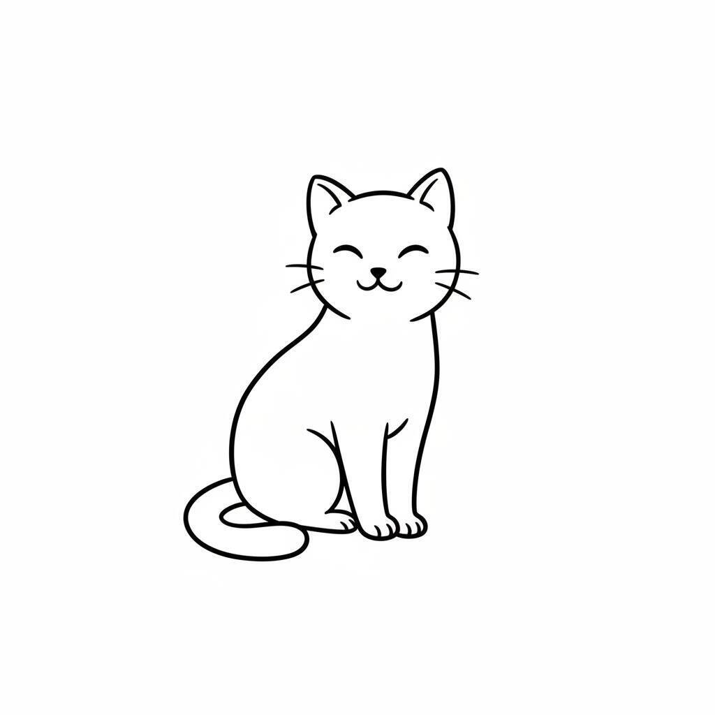 Desenho Fácil para desenhar de um gato