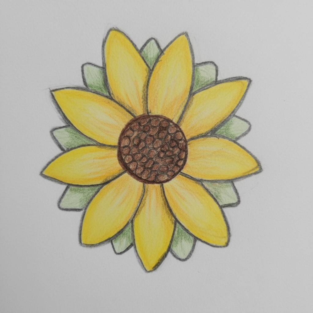 Desenho Fácil para desenhar de um girassol