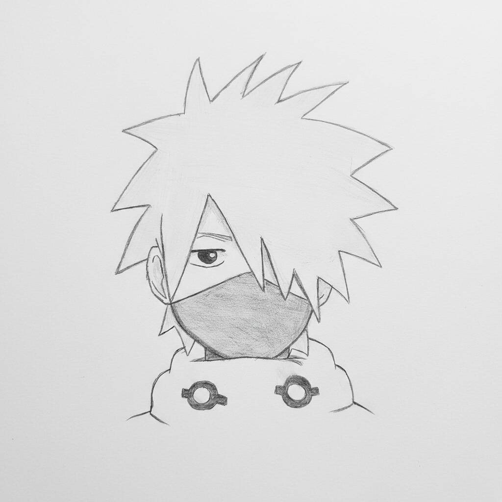 Desenho Fácil para desenhar de um personagem com cabelo espetado