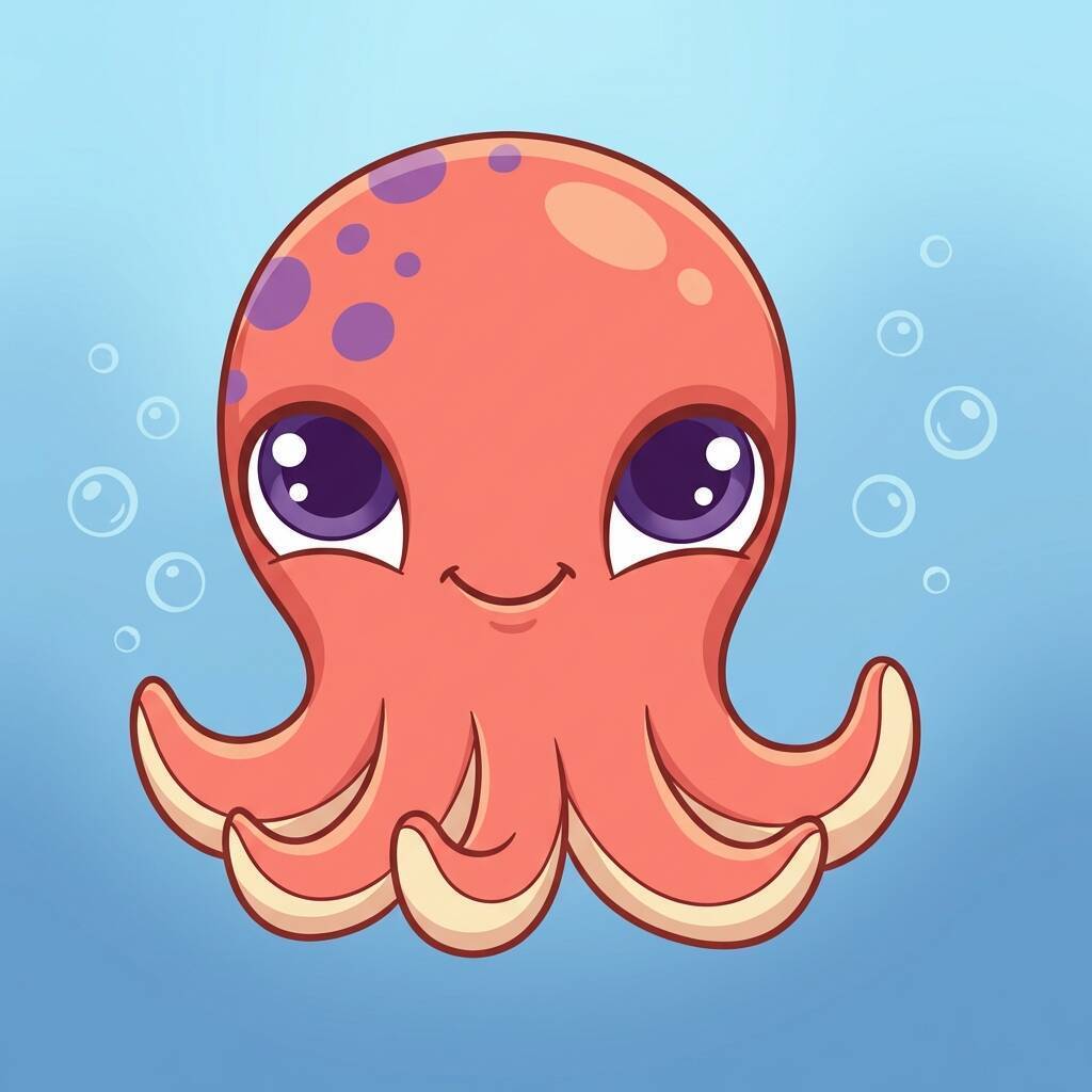 Desenho Fácil para desenhar de um polvo